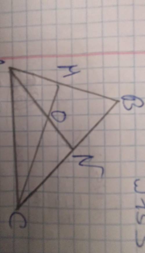 На рисунку 83 BN : NC = 5:9, CO:OM=3:1, знайти AM:MB