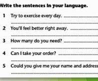 Write the sentences in your language 