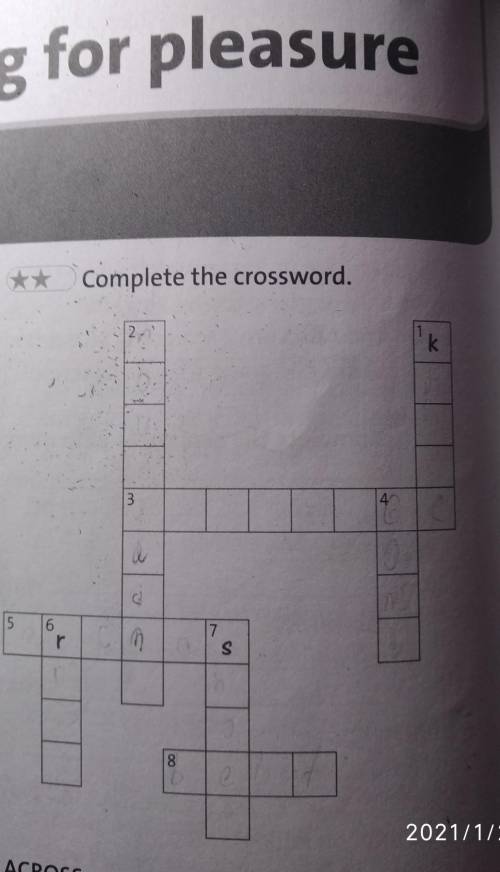 4 ** Complete the crossword.kc5rS