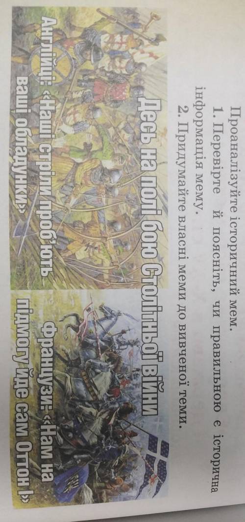 Перевірте Поясніть чи правильною є історична інформація мему