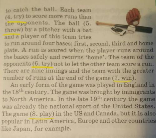Read about baseball. Put the verbs into present simple active or passive
