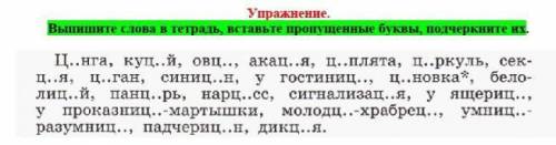 Написать пропущенные буквы и подчеркнуть
