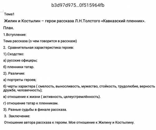 составить сочинение ( Кавкавзкий пленник)