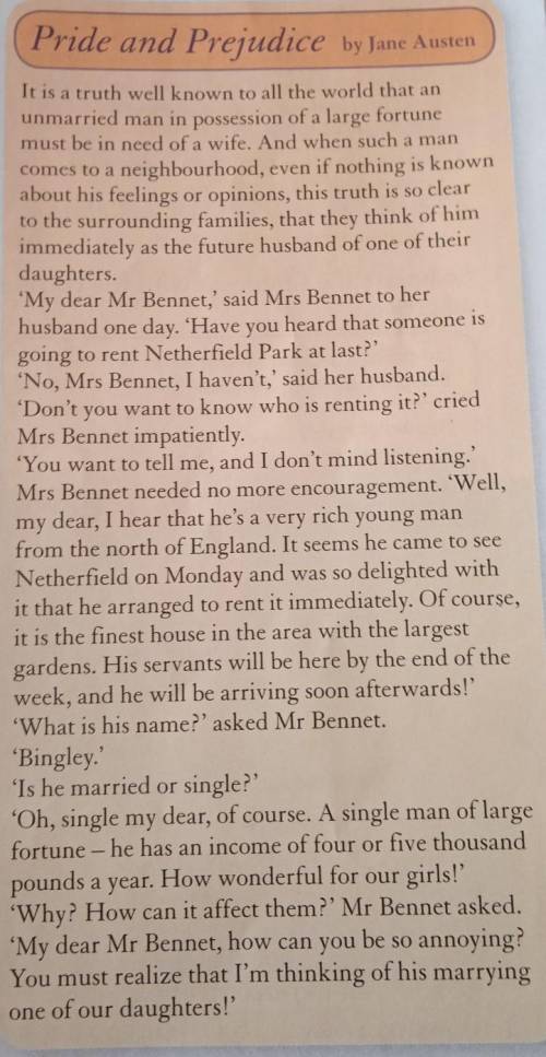 22.19Read and listen to the text.What is Mrs Bennet's news?