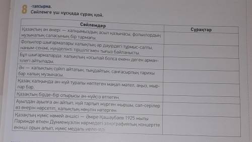 Выбери один пункт и напишите к нему 3 вопроса 