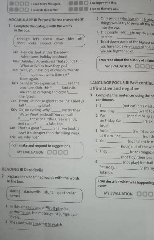 Replace the underlined words with the words in box . ex2​