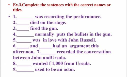 Complete the sentences with the correct names or titles. 