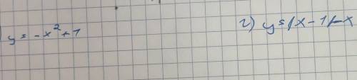 Начертить графики в) y=-x²+1г)y=|x-1|-x