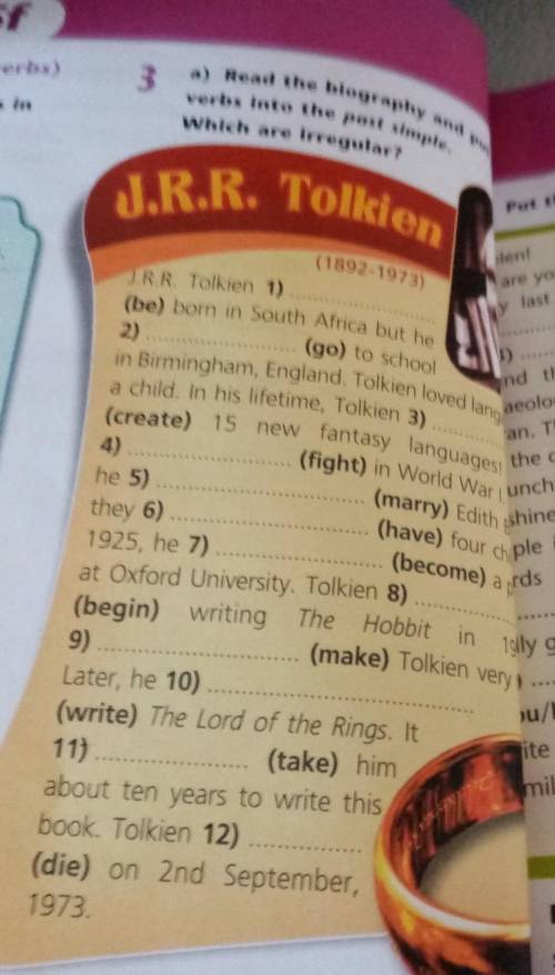 Read the biography and put the verbs into the past simple. Which are irregular? 