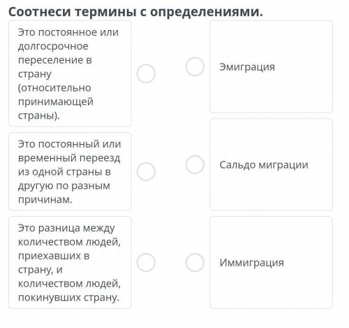 Соотнесите термины с определением