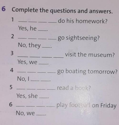 Complete the guestions and answers