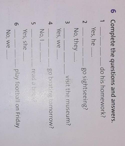Complete the guestions and answers