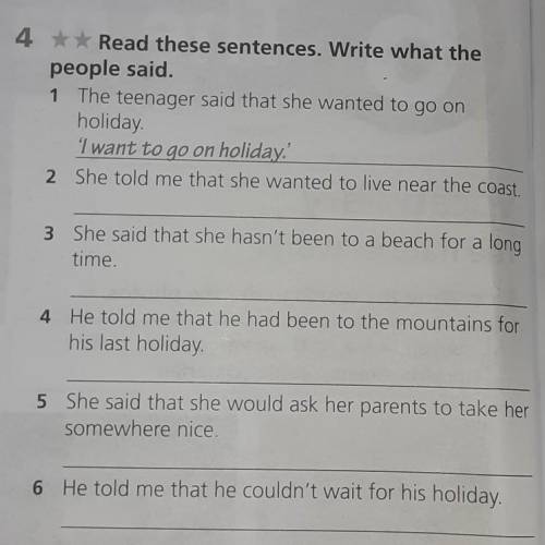 Read these sentences. Write what thepeople said.
