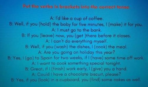 Put the verbs in brackets into the correct tense