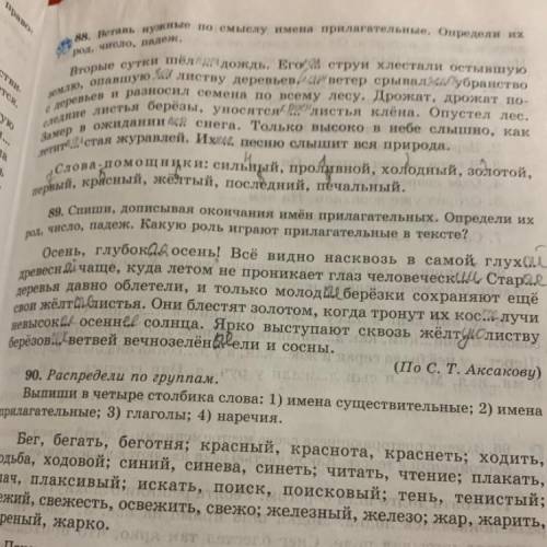 Номер 89 определить род падеж число