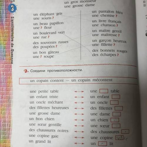 Первое задние найди пару. Второе противоположности