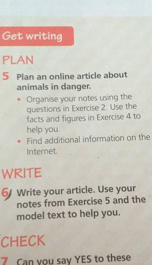 Ex-6write your article. use your notes from exercise 5 and the model text to help you. 