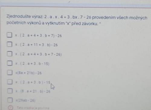 Několik správných odpovědíPROSÍM, RYCHLE