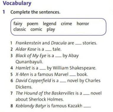 Ex 1Complete the sentences with the words in the box