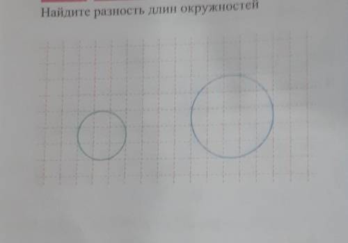 Найдите разность длин окружностей.