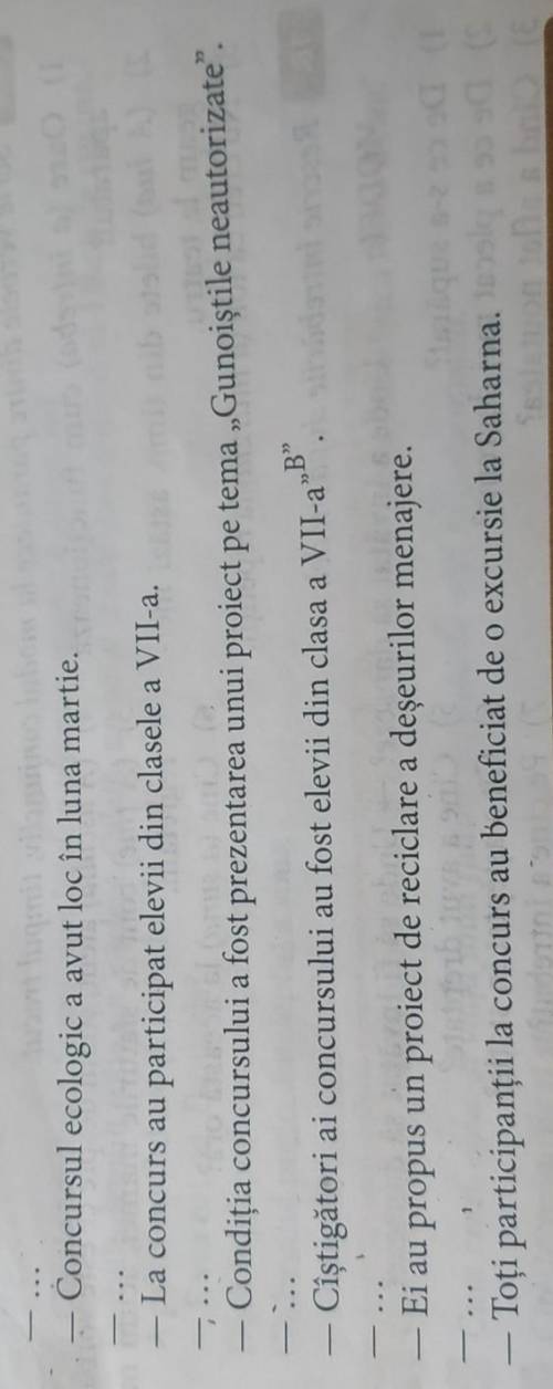 Complecteaza dialogul cu intrebări adecvate utilizing verbe la modul conjunctiv timpul trecut​