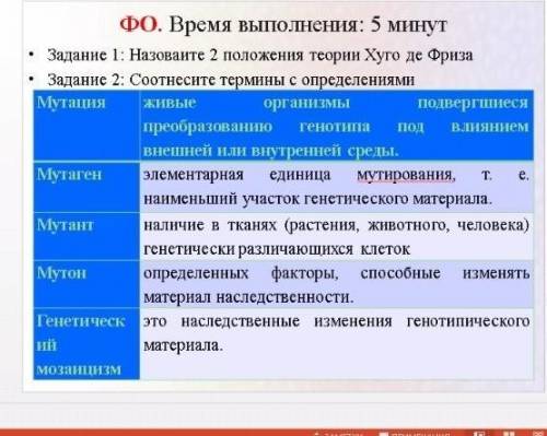 Соотнесите термин и определения