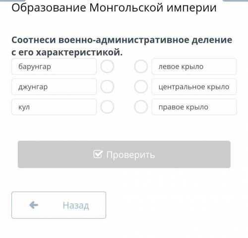 Соотнести военно-административное деление с его характеристикой