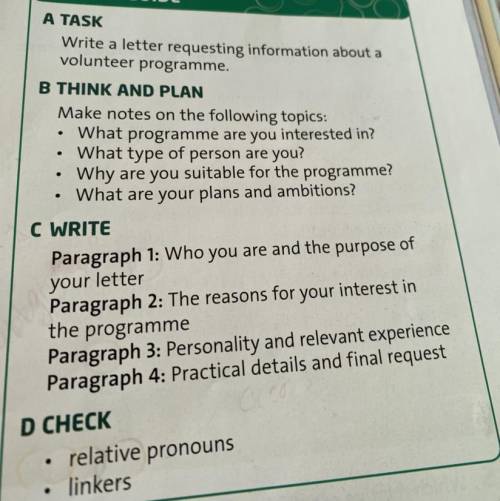 Write a latter requesting information about a volunteer programme