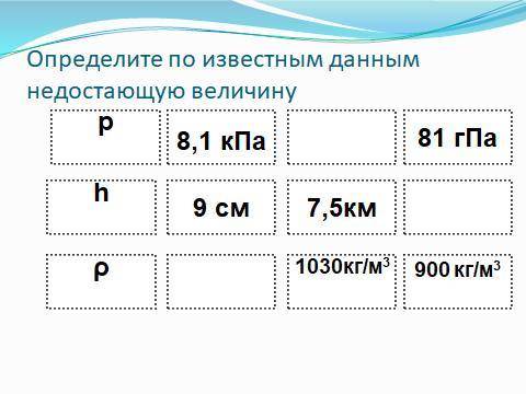 Определите по известным данным недостающую величину. Оформить в виде задачи . ( Смотреть прикреплённ