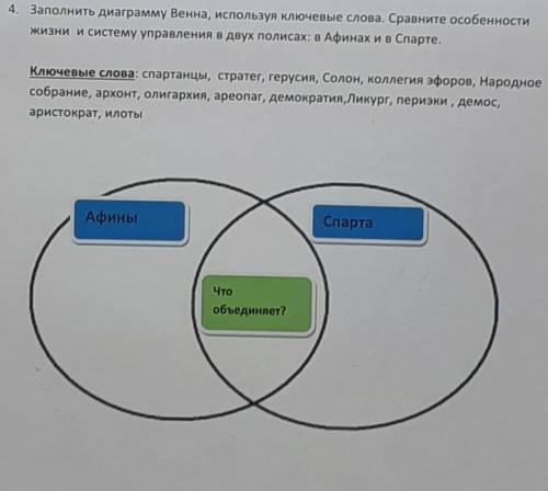 4. Заполнить диаграмму Венна, используя ключевые слова. Сравните особенности жизни и систему управле