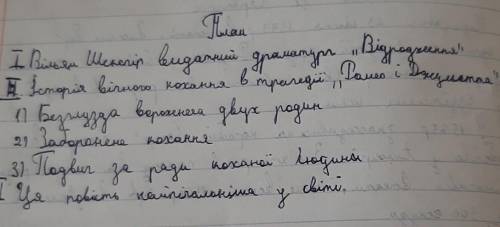 Твір на тему: трагедія В. Шекспіра (За планом)(на українській мові)