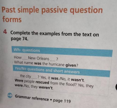 Complete the examples from the text on page 74. 