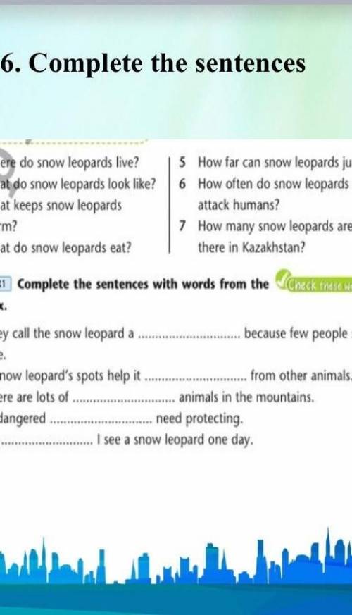Ex 3 p 86. Complete the sentences