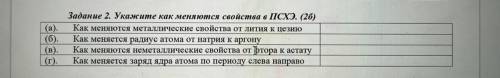 Укажите как меняются свойства в ПСХЭ