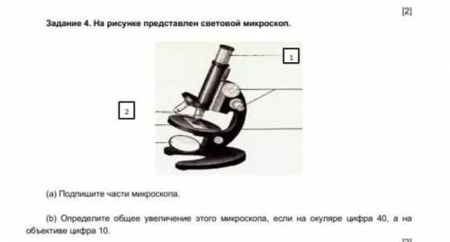 Задание 4. На рисунке представлен световой микроскоп. Очень сор