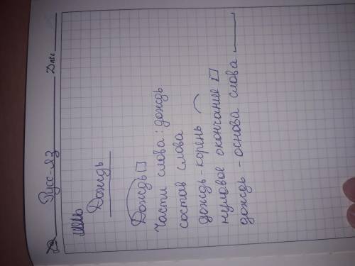 Пеперу морфогрофический разбор слова дождя