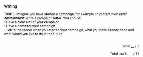 Task 3. Imagine you have started a campaign, for example, to protect your local environment. Write a
