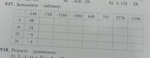 Заполните таблицу: с фото