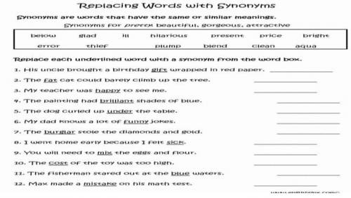 Replacing Words with Synonyms