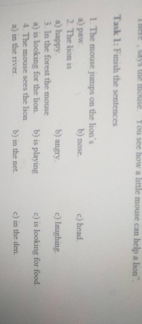Taskl: Finish the sentences
