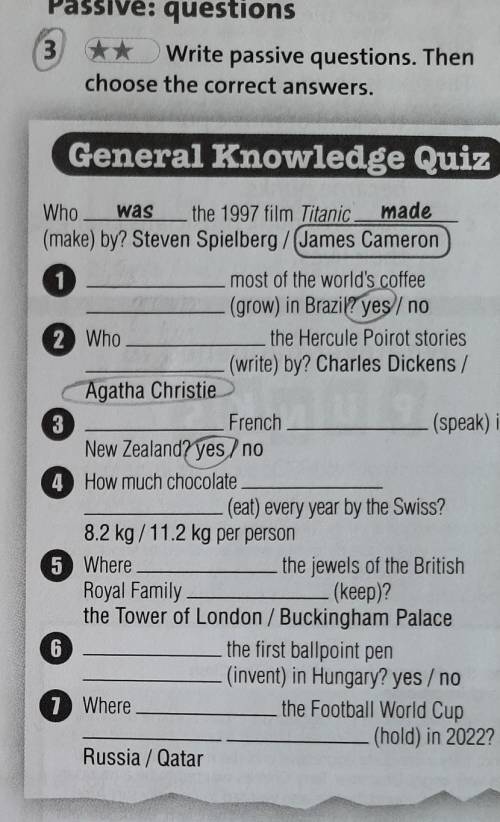 Passive voice.questions and answers, please)