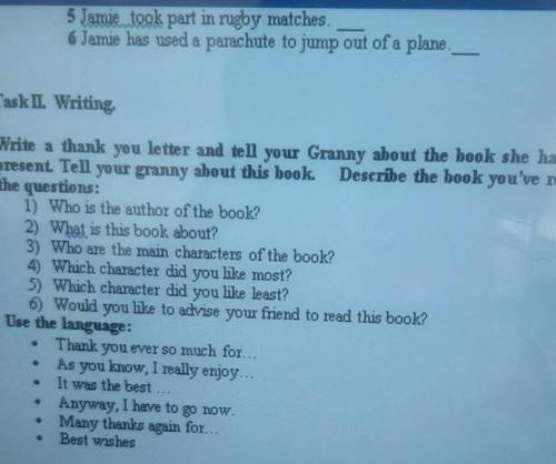 Write a thank you letter and tell your Granny about the book she has gave youas a birthday present.
