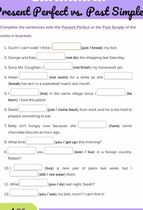 Английский класс.Надо дополнить предложение с Present Simple или Present Perfect 
