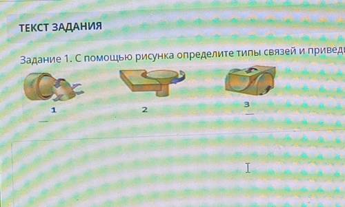 Задание 1. С рисунка определите типы связей и приведите примеры.​