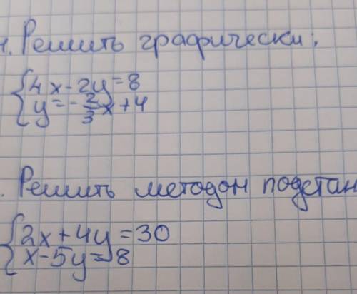 1.решите графически2.реши методом подстановки