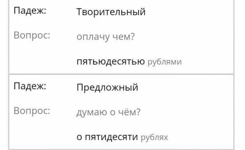 Просклонять числительные 50 ​