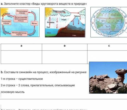 Заполните кластер виды круговорота веществ в природе