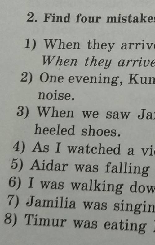 2 Find four mistakes and rewrite the sentences correctly ​