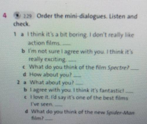 4.Order the mini-dialogues.Listen and chek.
