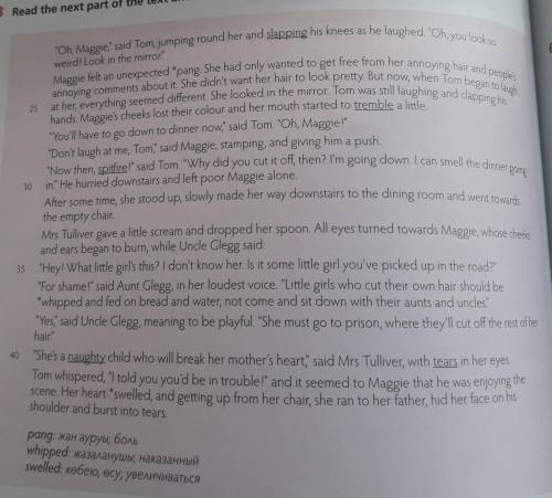 What do these sentences tell us about how Maggie was feeling? Match them with the description (a-f)